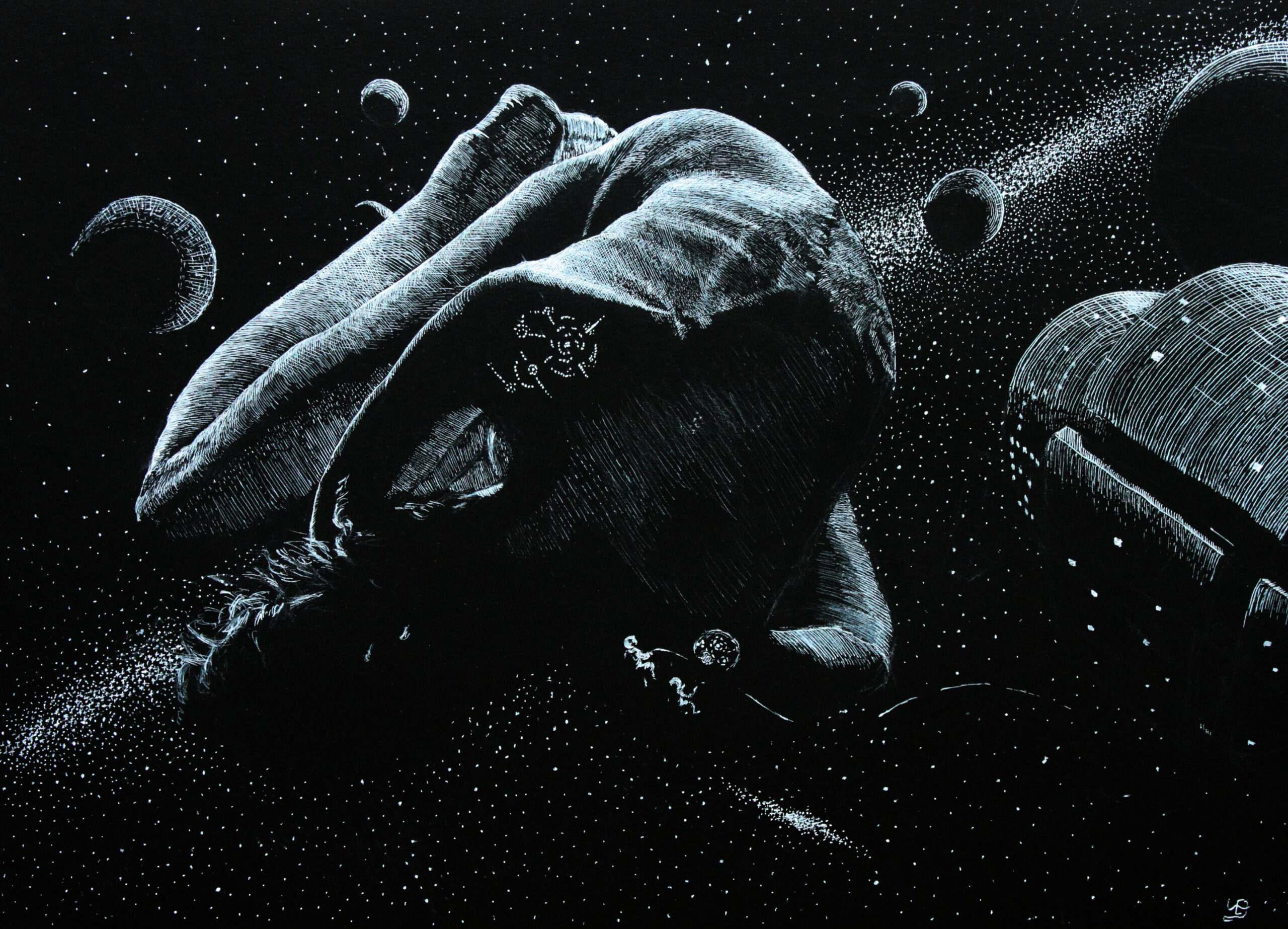 Celestial Body And The Ink Direction